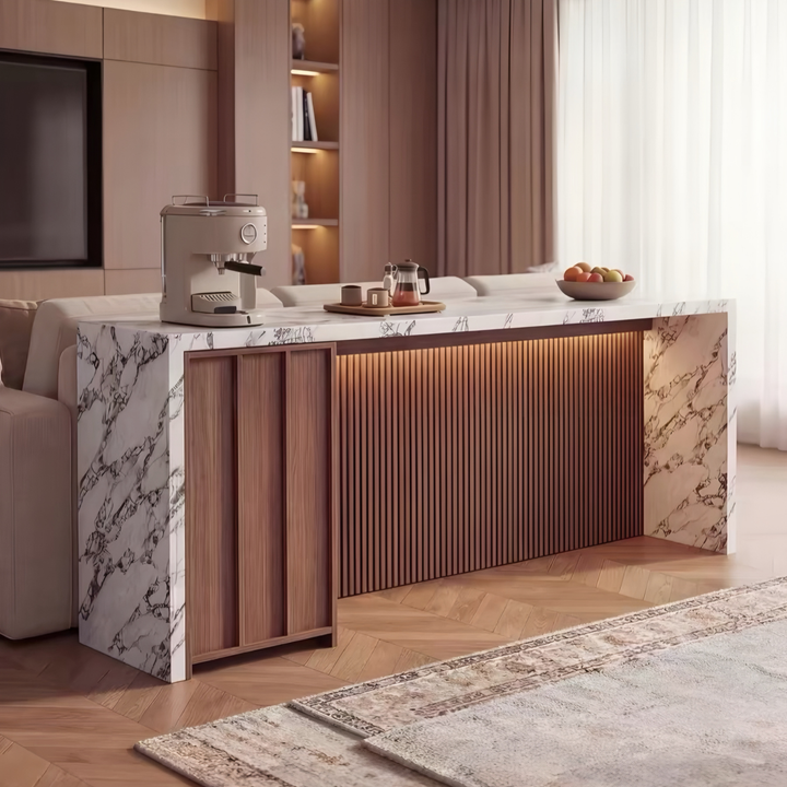 STRATIQ Modern Sintered Stone Bar Table Sideboard - Cassa Haus Singapore