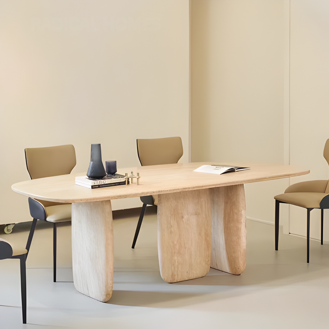 TERRANE Modern Travertine Dining Table