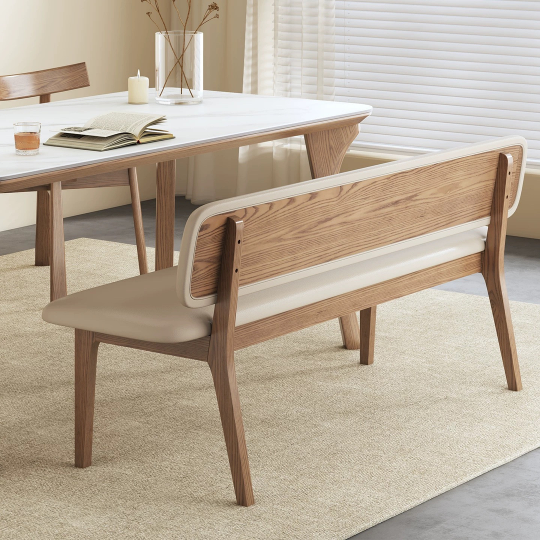 SELVANO Modern Leather Bench