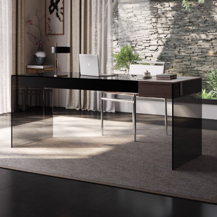 HAWTHORNE Modern Tempered Glass Study / Office Table