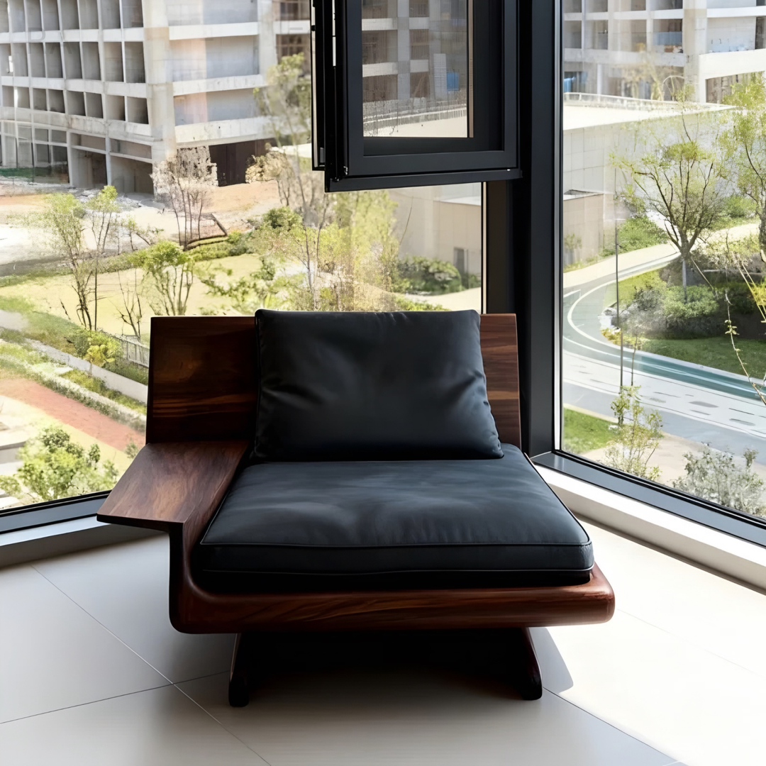 WALQEN Black Walnut Wood Sofa Chair - Cassa Haus Singapore