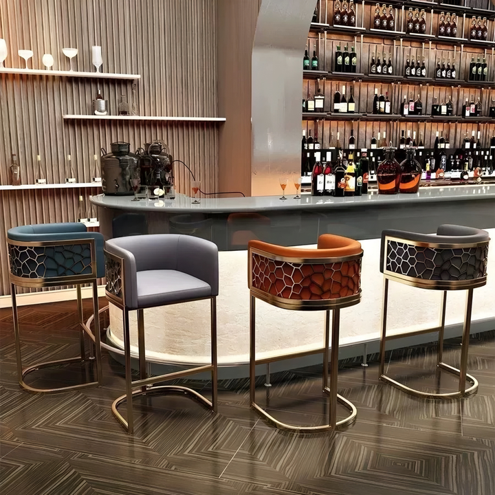 PALVETTO Modern Velvet Bar Stool
