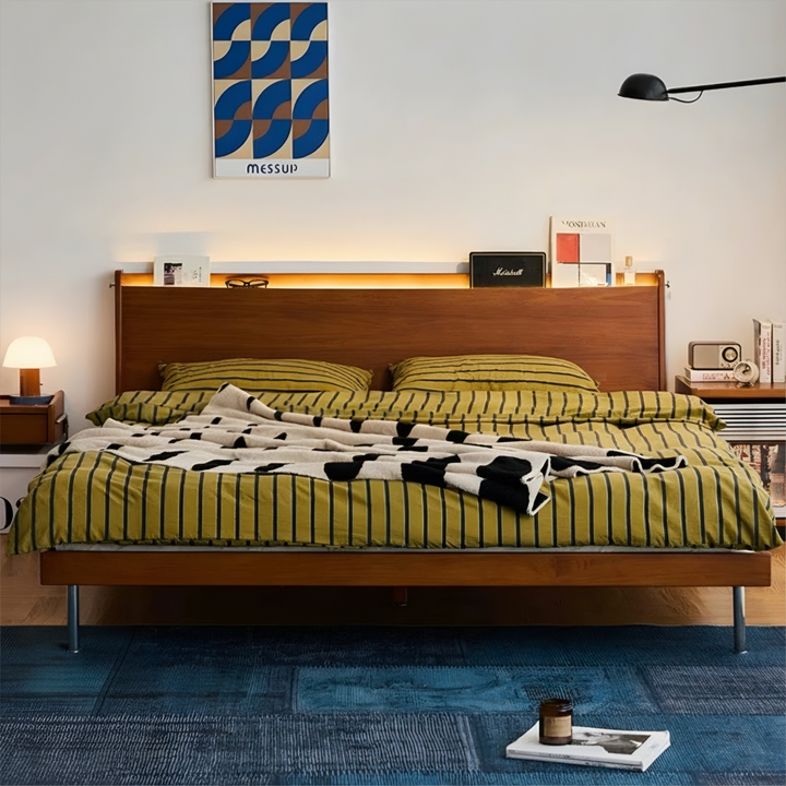 VASKEN Modern Solid Wood Bedframe