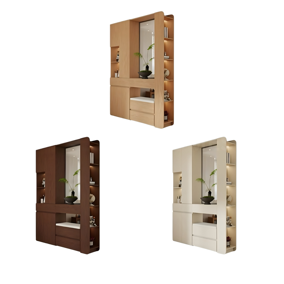 GENKAN Full-Height Shoe Cabinet with Console & Stool