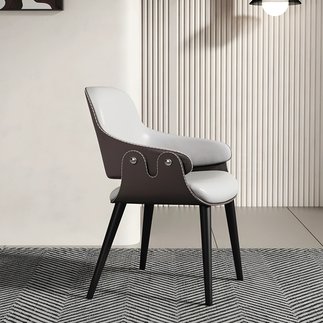 DOMINIC Modern Leather Dining Chair - Cassa Haus Singapore