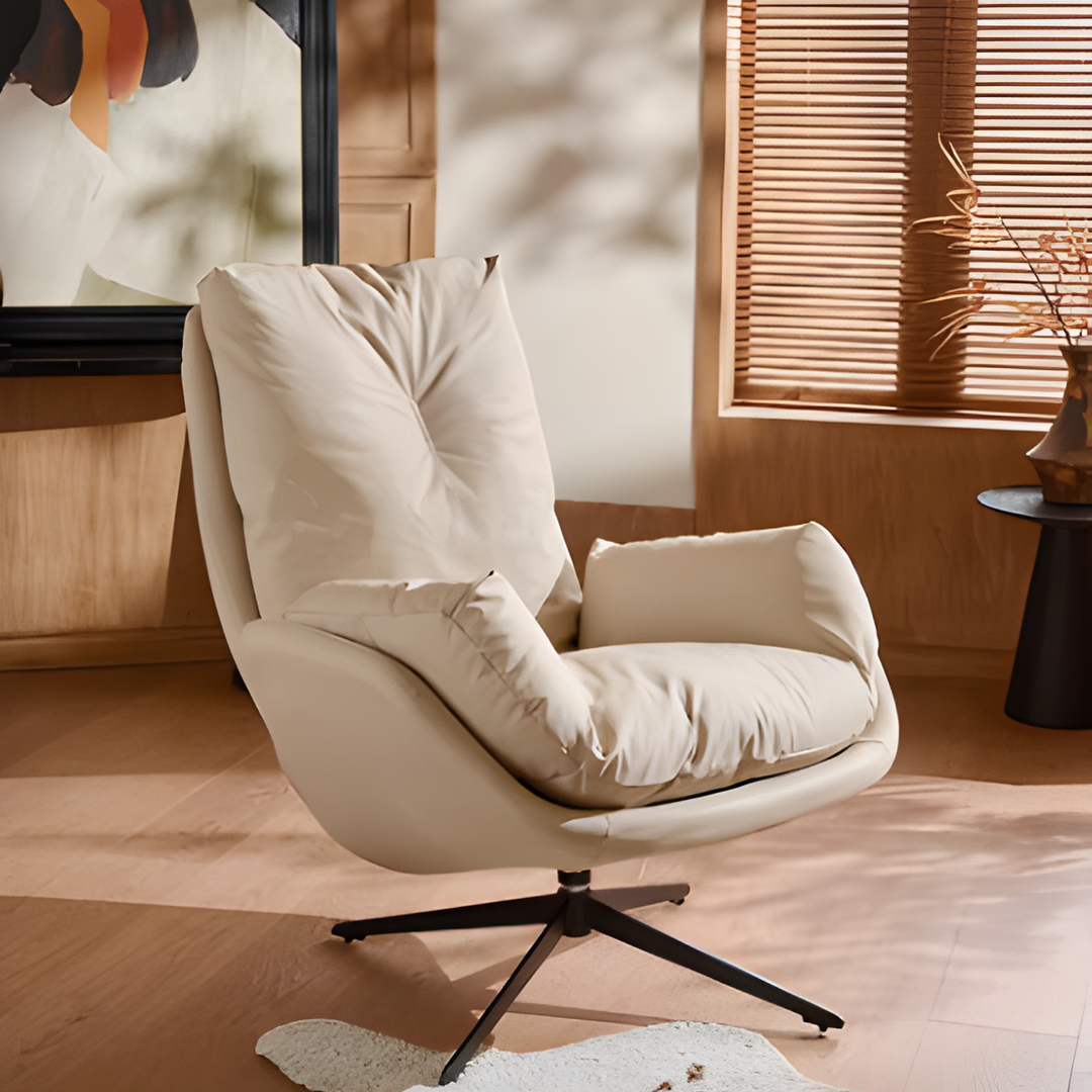 QAVRIK Modern Scratch Proof Leather Lounge Chair
