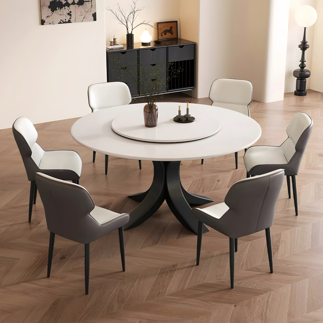 ORBITAL Modern Sintered Stone Round Dining Table - Cassa Haus Singapore