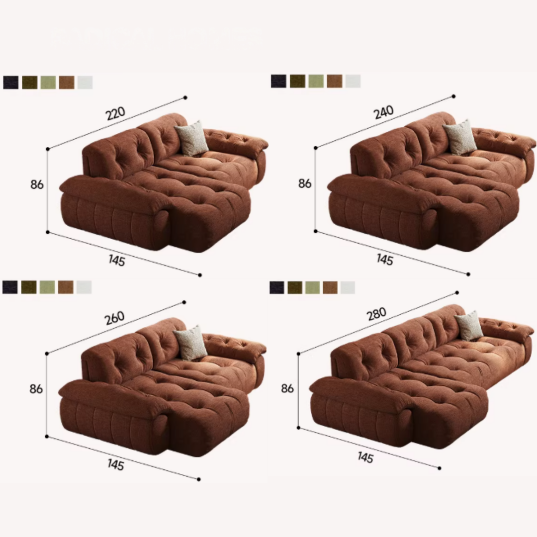 ESTRON Adjustable Backrest Fabric Sofa
