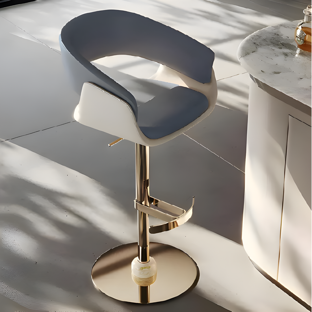 HELVORA Modern Swivel Leather Bar Stool