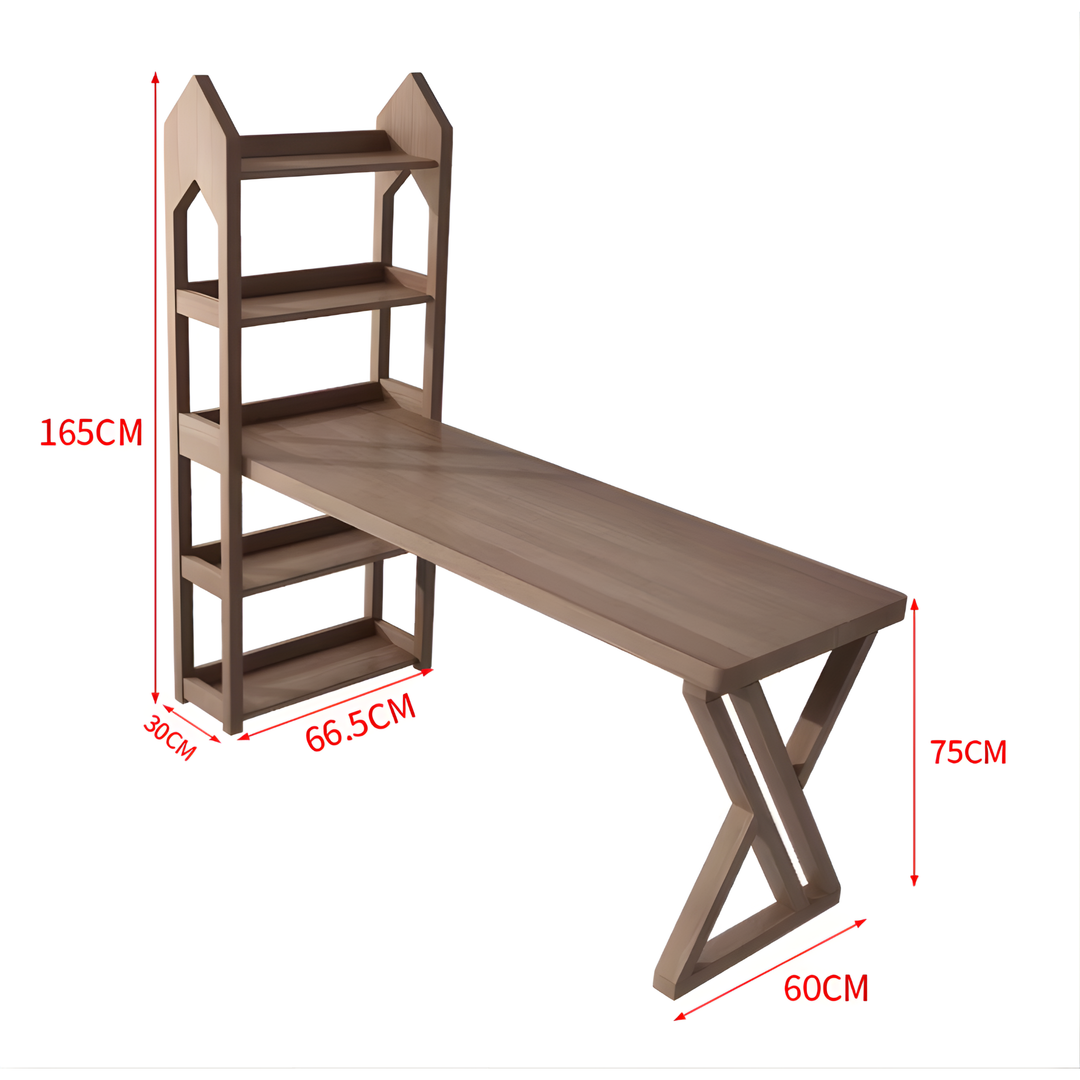 BAXLEY Modern Solid Wood Study Table & Shelf