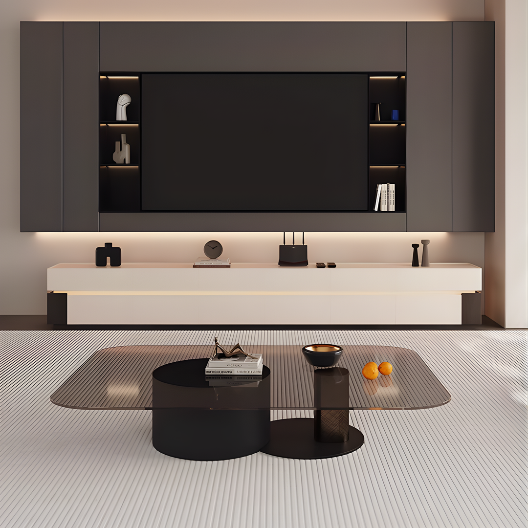 LUMIVAR Modern Solid Wood LED TV Console - Cassa Haus Singapore