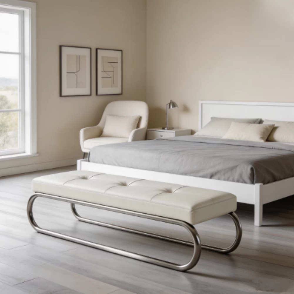 ELVANO Modern Leather Bench - Cassa Haus Singapore