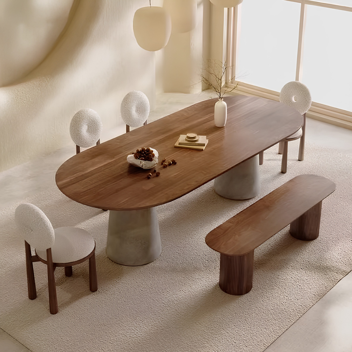ELLIPSE Modern Solid Wood Oval Dining Table - Cassa Haus Singapore