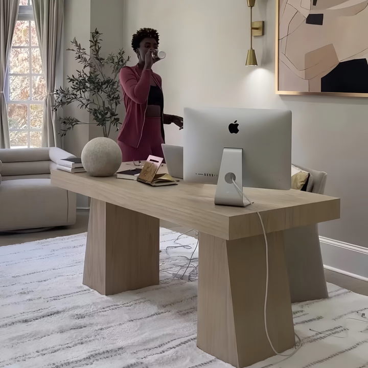 ROTHWELL Modern Solid Wood Study Table - Cassa Haus Singapore
