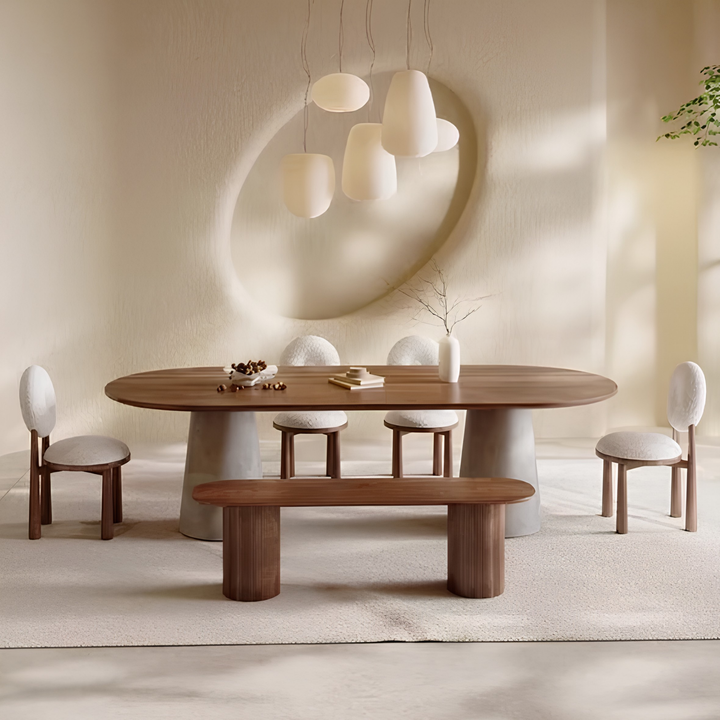 ELLIPSE Modern Solid Wood Oval Dining Table - Cassa Haus Singapore