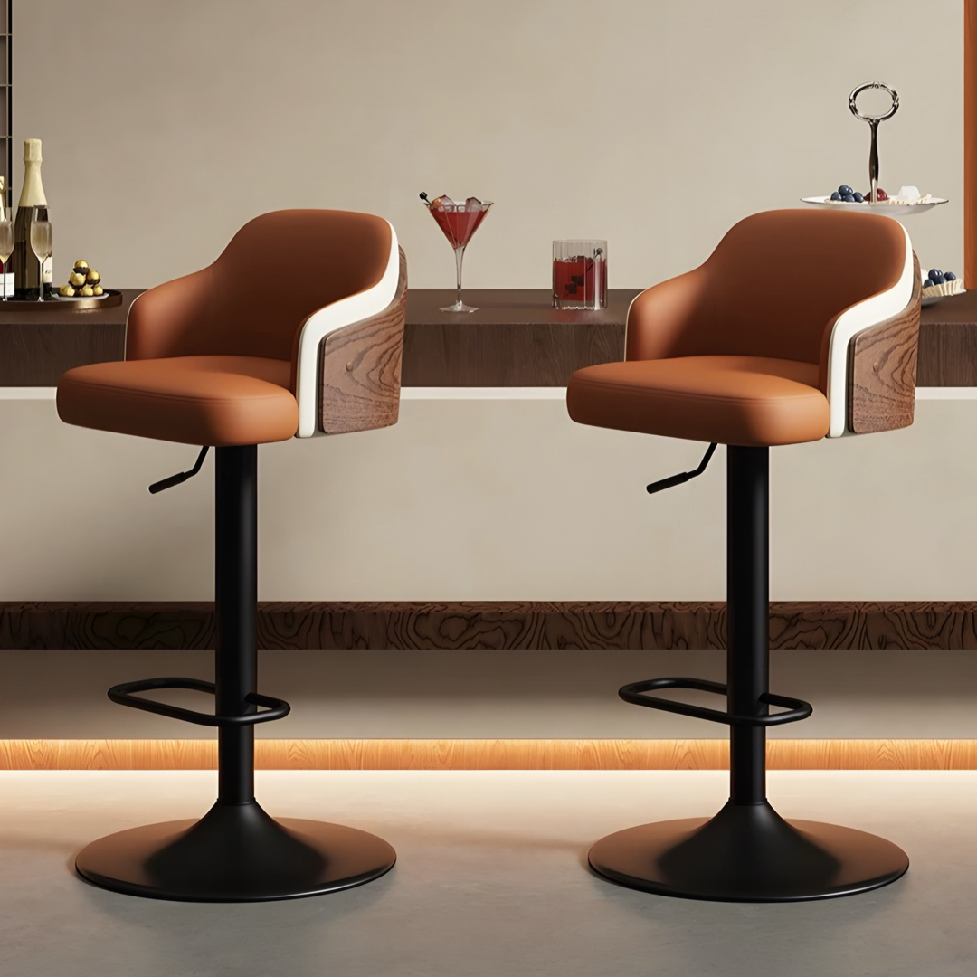 QUELVANO Modern Leather Bar Stool