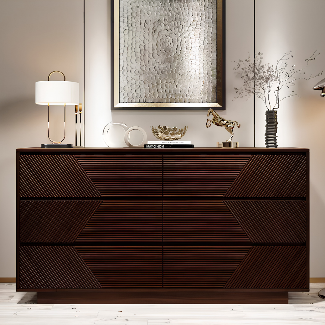 VETTORE Modern Solid Wood Chest of Drawers - Cassa Haus Singapore