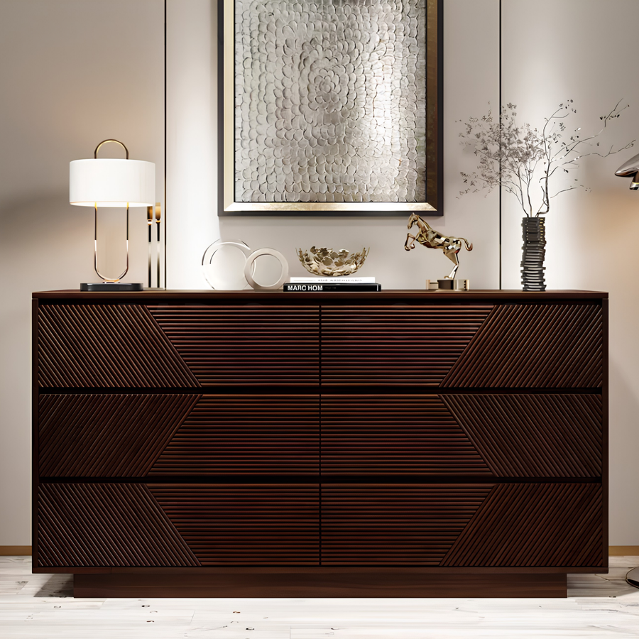 VETTORE Modern Solid Wood Chest of Drawers - Cassa Haus Singapore