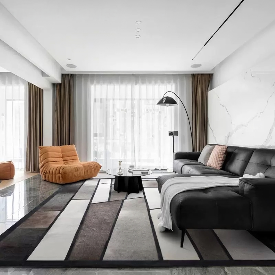 PATCH Modern Cowhide Leather Rug - Cassa Haus Singapore