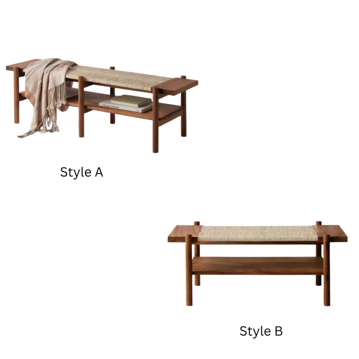 AUREVIA Rustic Rattan Bench - Cassa Haus Singapore