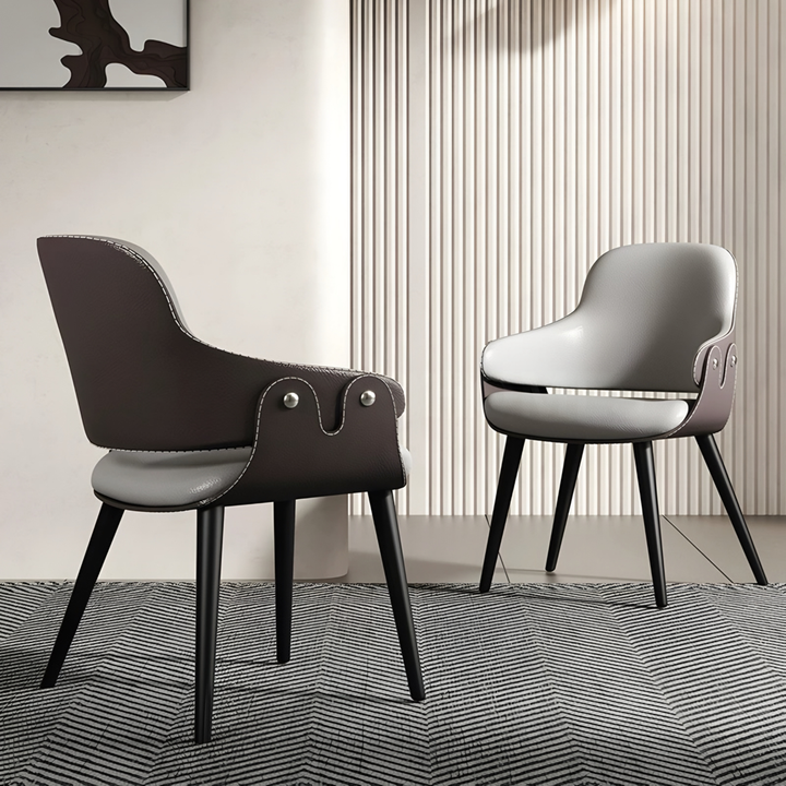 DOMINIC Modern Leather Dining Chair - Cassa Haus Singapore