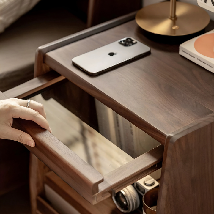 VAREN Modern Solid Wood Bedside Table