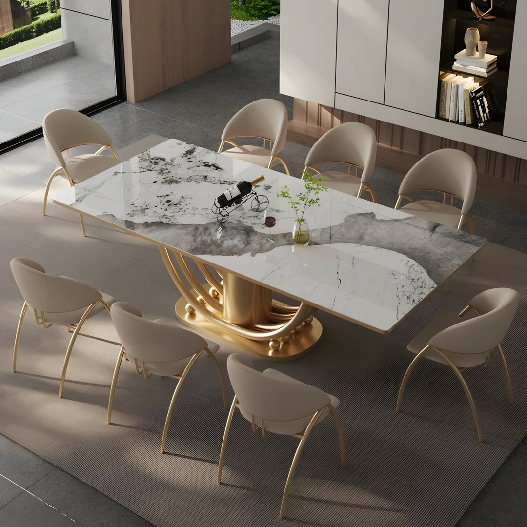 AURIC Modern Marble Dining Table - Cassa Haus Singapore