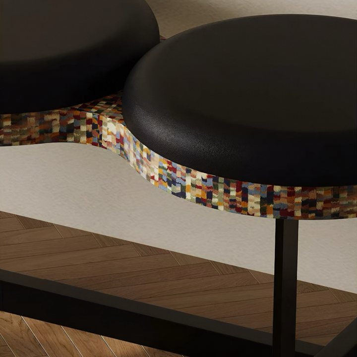 LORVAN Boho Leather Entryway Bench