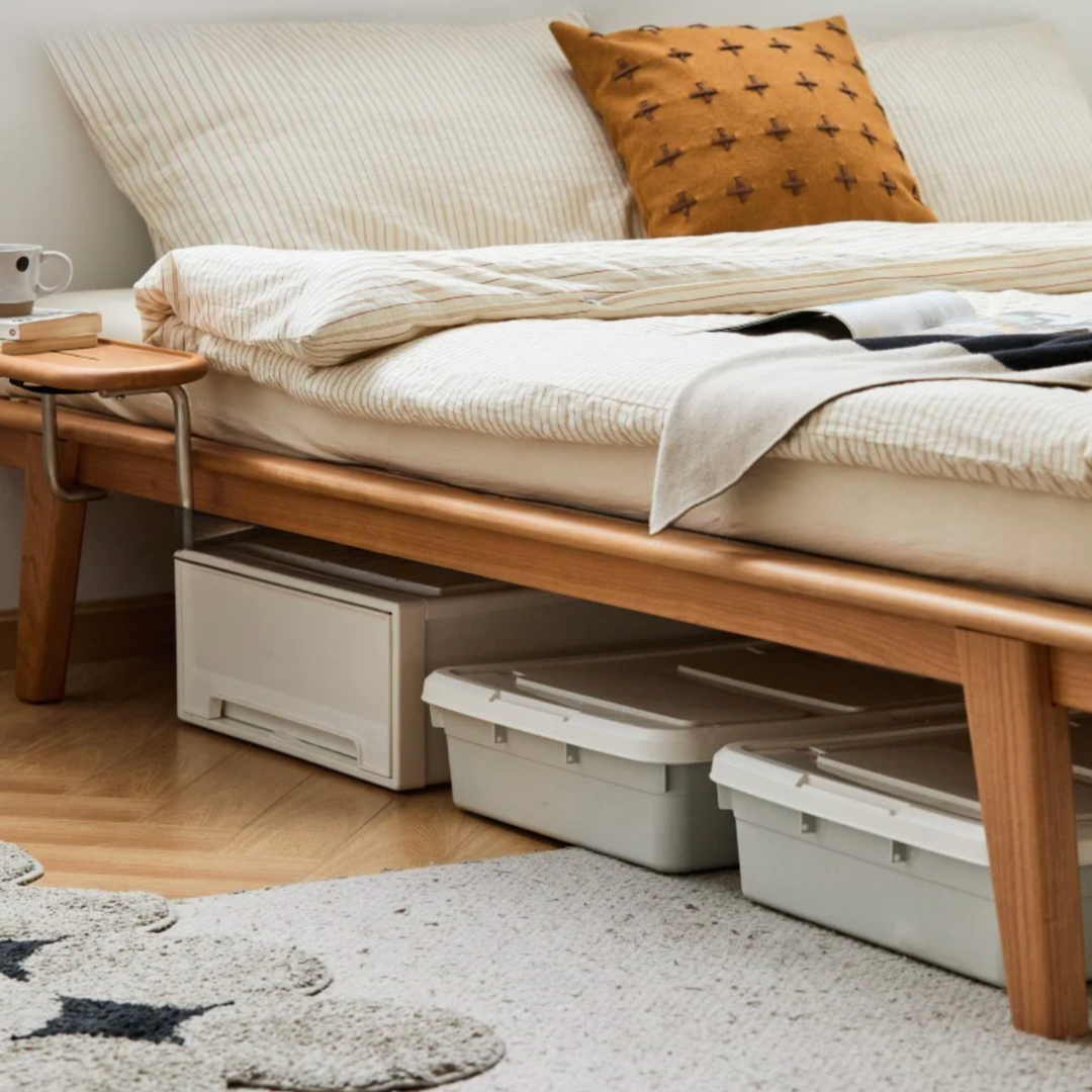 ZENKAIRO Japandi Multifunctional Solid Wood Bedframe