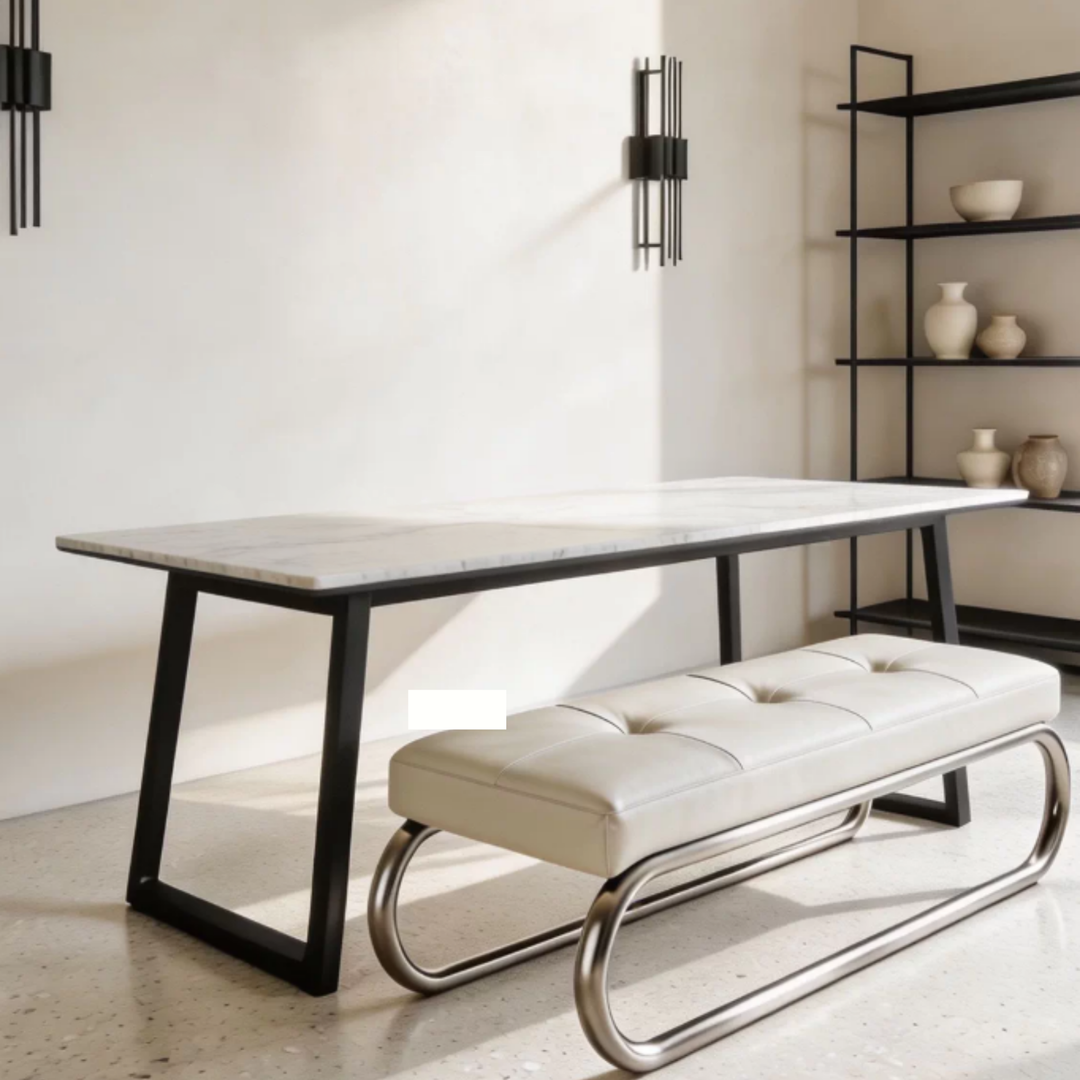 ELVANO Modern Leather Bench - Cassa Haus Singapore