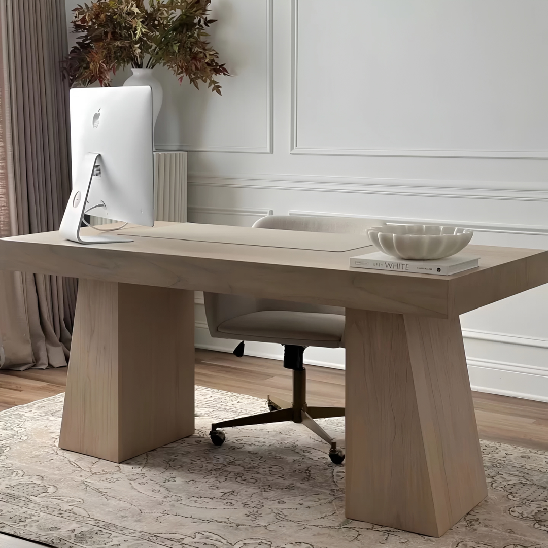 ROTHWELL Modern Solid Wood Study Table - Cassa Haus Singapore
