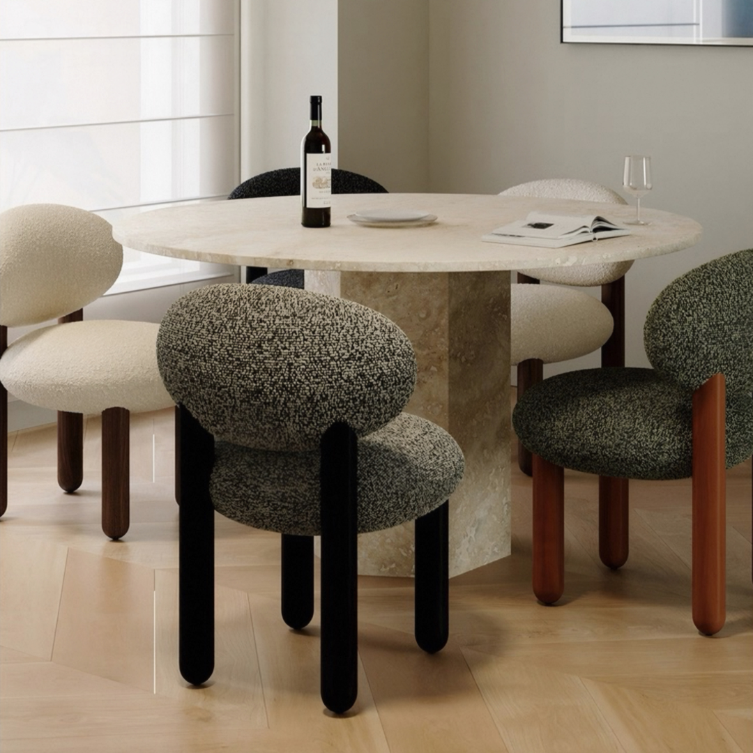 NOVARA Modern Boucle Dining Chair - Cassa Haus Singapore
