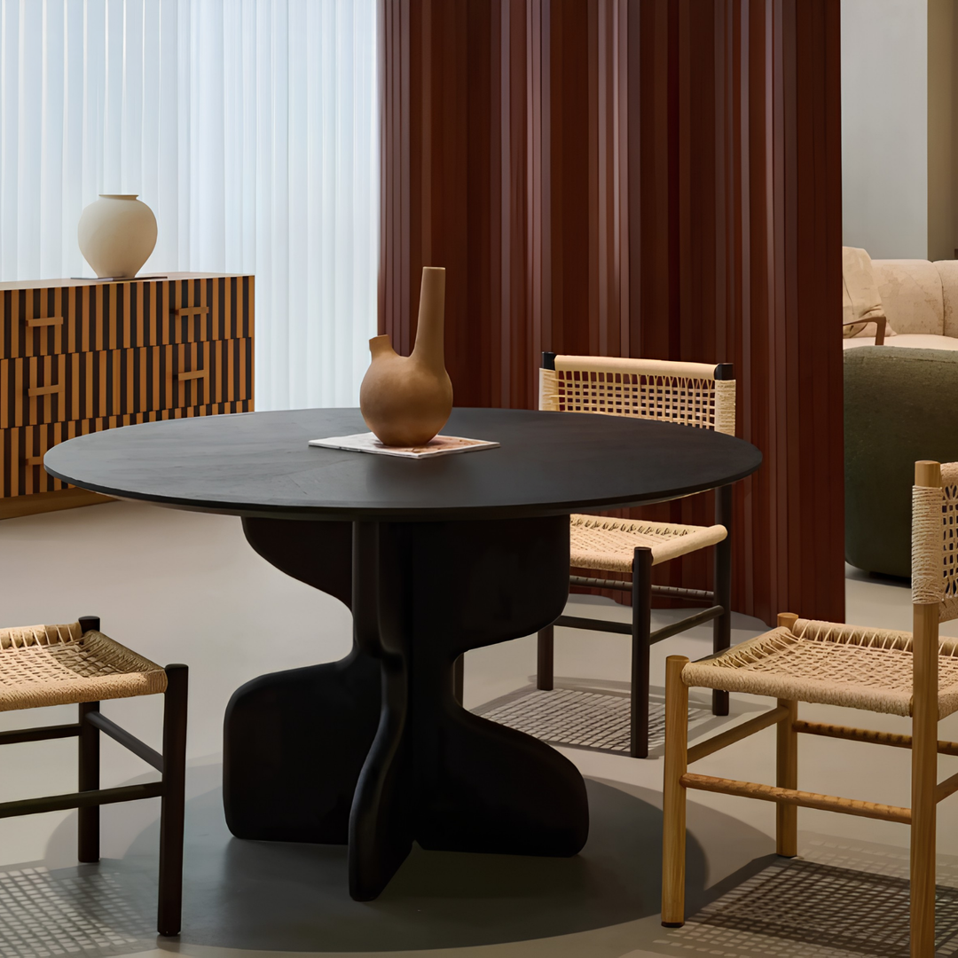 TOURNELLE Modern Solid Wood Round Dining Table - Cassa Haus Singapore