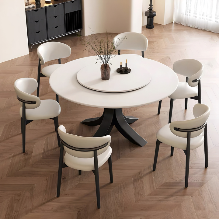 ORBITAL Modern Sintered Stone Round Dining Table - Cassa Haus Singapore