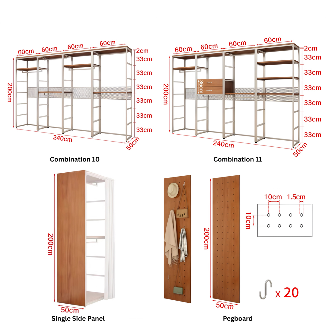 GRYDEN Modern Open Concept Wardrobe