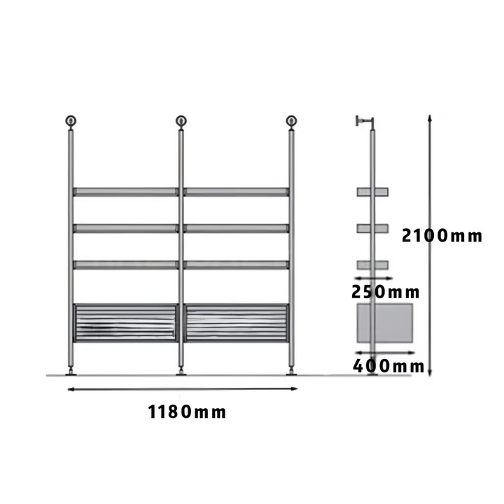 VALTORIA Modern Solid Wood Bookshelf