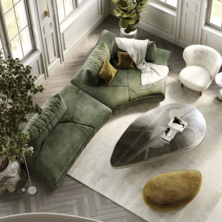 LEAFKIN Modern Modular Velvet Sofa