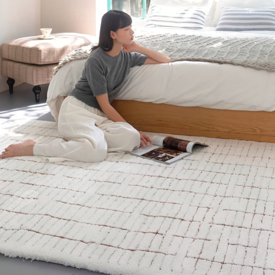 WEAVEMOLE Modern Textured Woven Rug - Cassa Haus Singapore