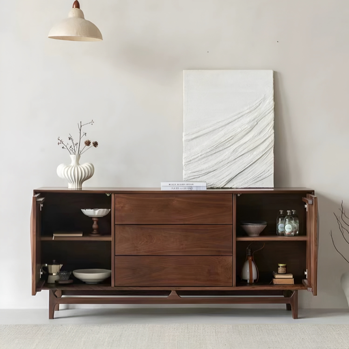 ARCOVEN Rustic Walnut Wood Sideboard
