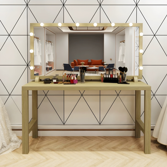 MARZELLE Vintage Hollywood Spotlight Vanity Table - Cassa Haus Singapore