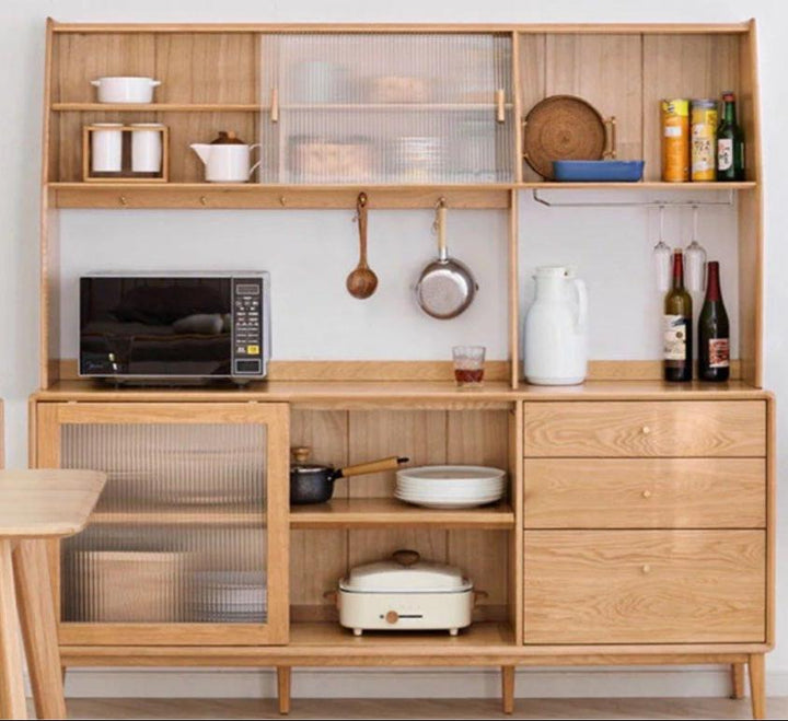 OLVANO Solid Wood Sideboard with Cabinet