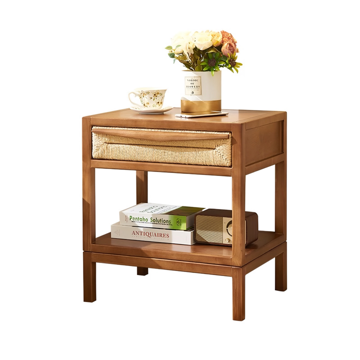 RYDEN Japandi Solid Wood Bedside Table