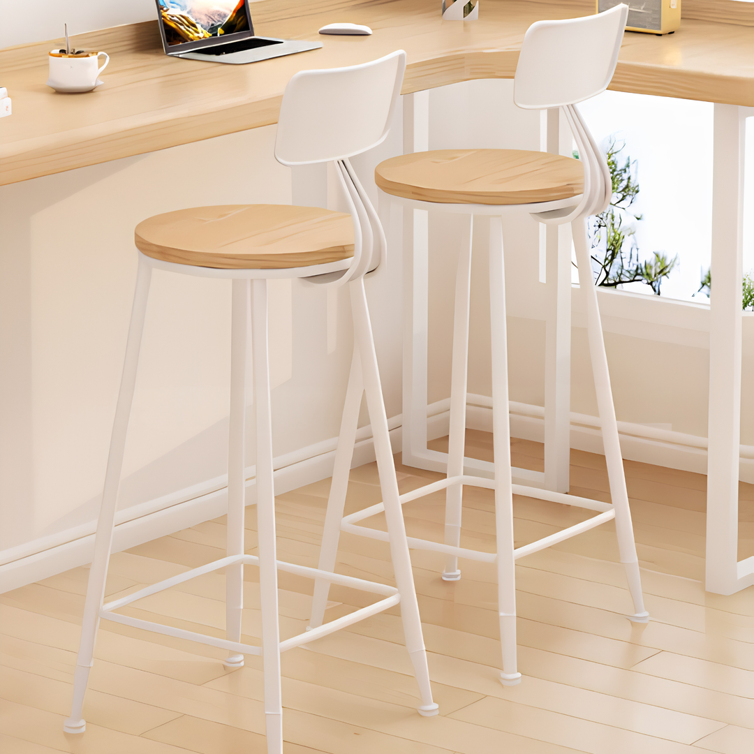 BRAVENT Modern Solid Wood L Shaped Bar Table
