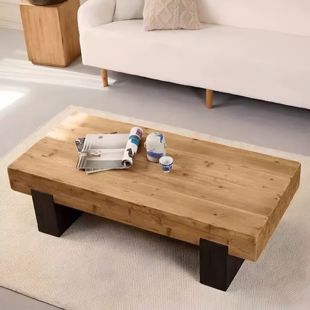 DREVANO Rustic Solid Wood Coffee Table - Cassa Haus Singapore