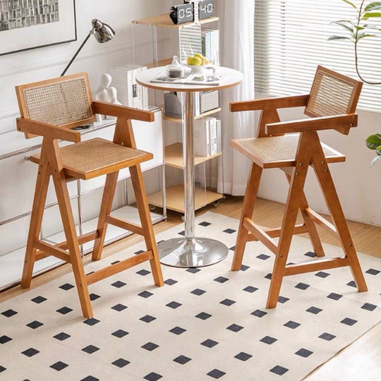 NOQAVERA Scandinavian Wood Bar Stool - Cassa Haus Singapore