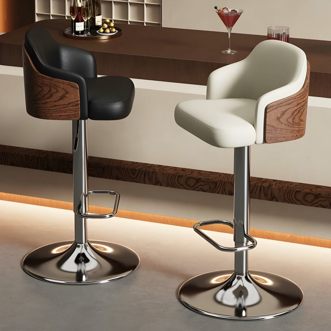 QUELVANO Modern Leather Bar Stool