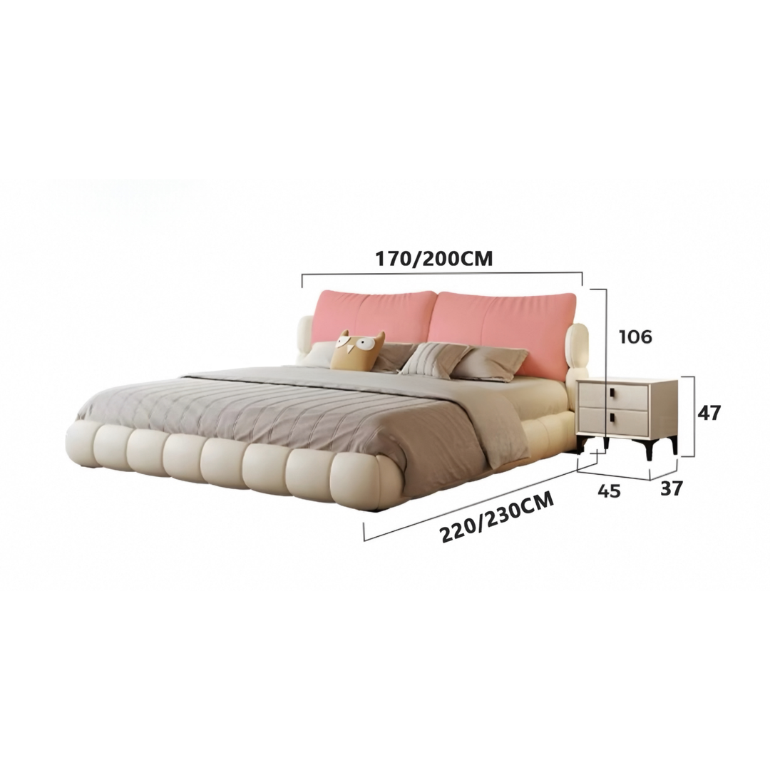 FENRO Modern Scratch-Proof Leather Bedframe - Cassa Haus Singapore