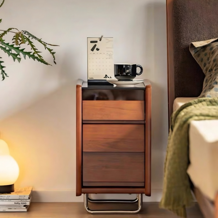 MORVEN Modern Solid Wood Bedside Table