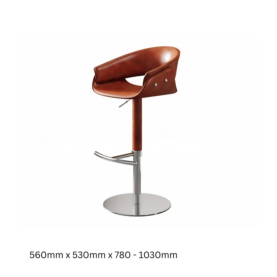 ZENQUILL Modern Adjustable Leather Bar Stool