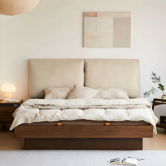 TREVIK Modern Solid Wood Storage Bedframe - Cassa Haus Singapore
